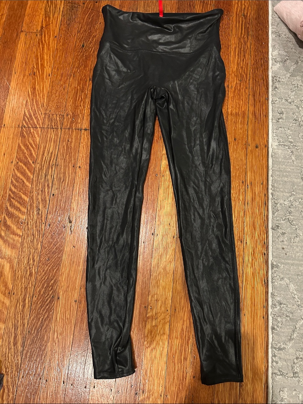 SPANX Faux Leather-Look Black Leggings